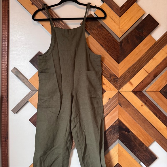 Vanilla Star Pants - Vanilla Star Olive Green Linen Blend Romper